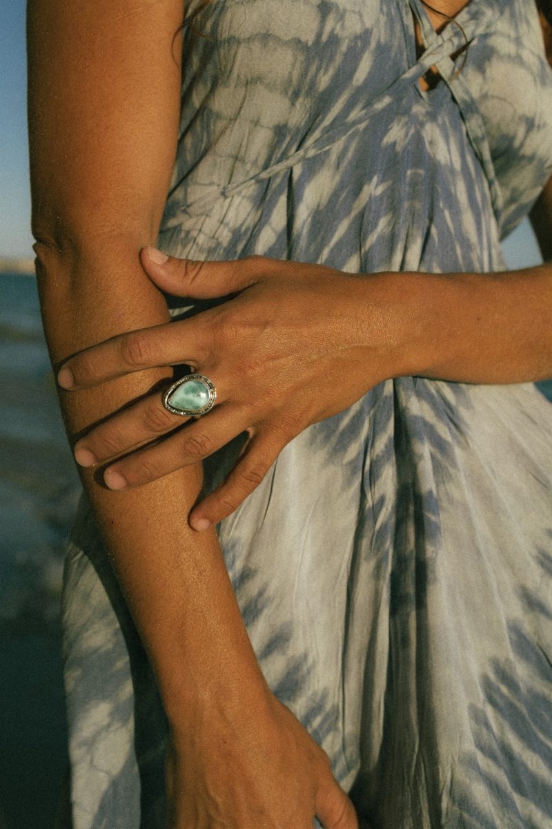 Anillo Larimar lágrima