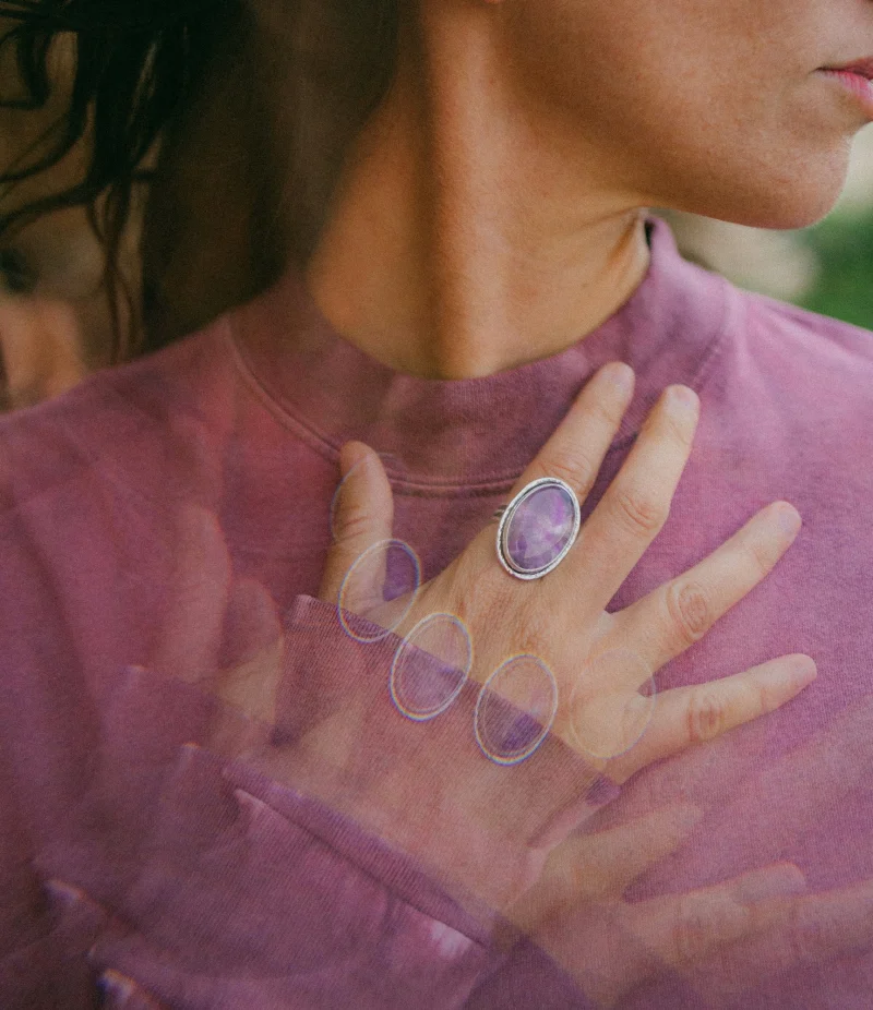 Anillo poder Amatista trapiche - Imagen 2