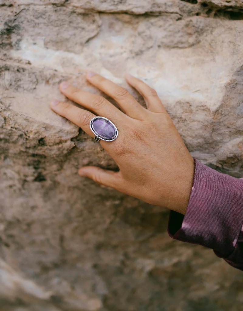 Anillo poder Amatista trapiche - Imagen 3